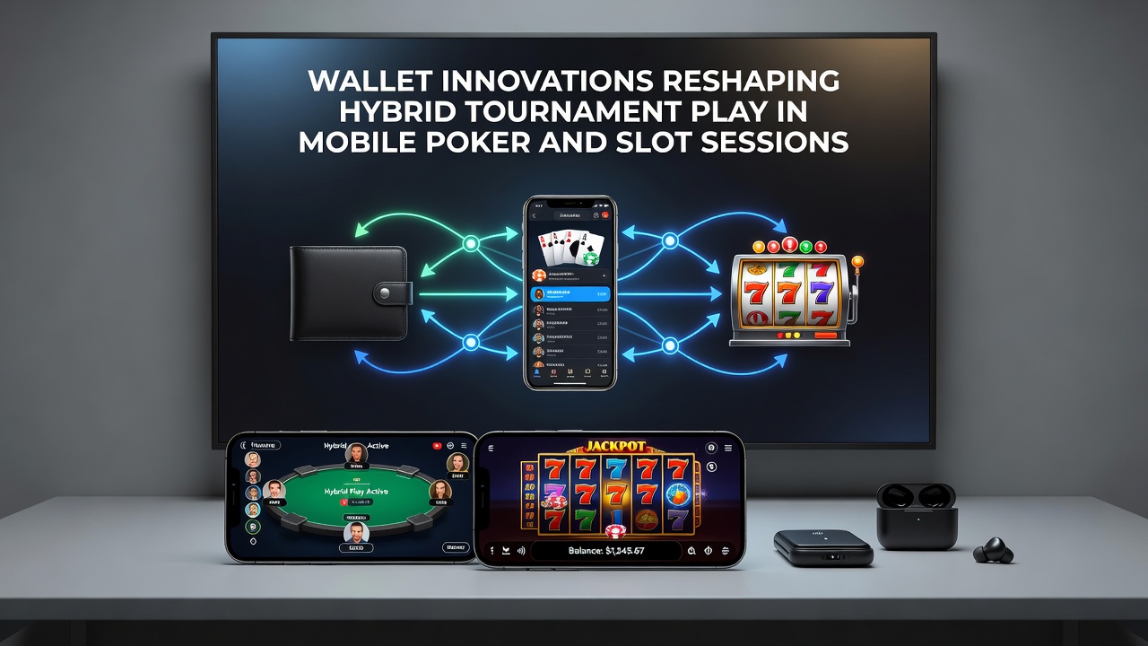 Mobile Schnittstellen zeigen Wallet-Funktionen während hybrider Turniere